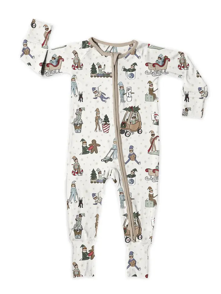 Elfie Zip Up Bamboo Pajamas