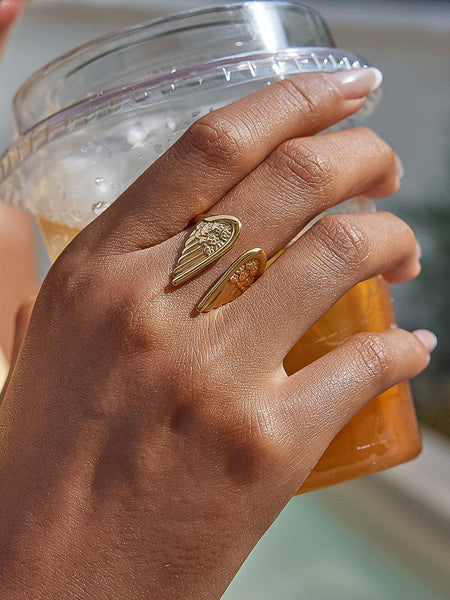 Silvane 18K Gold Angel Wing Ring