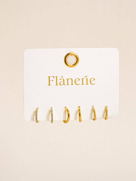 Claude Sparkling Gold Hoop Earrings