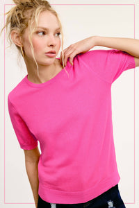 Cora Puffy Short Sleeve Top Pink