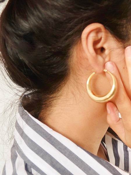 Galene Large Hoop Earrings — Non-Tarnish, Silver & Gold