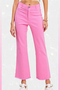 Soft Washed Stretchy Flare Pants Candy