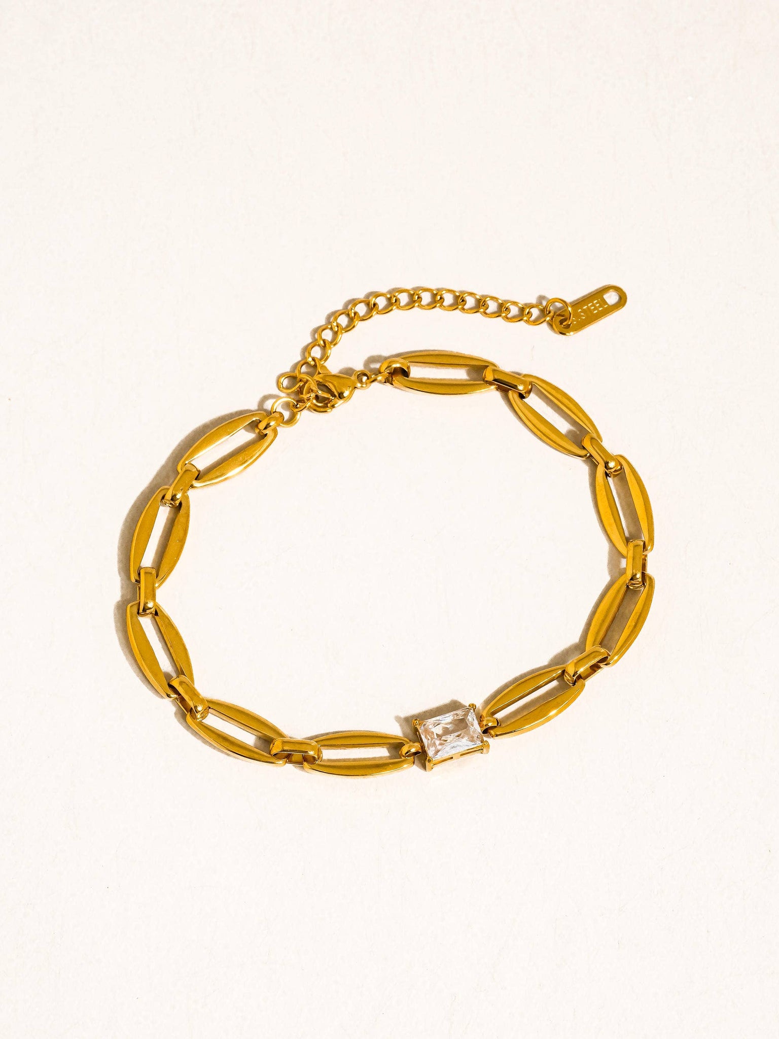 Melrose Gold Link Chain CZ Bracelet
