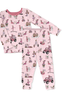 Pink Elfie Toddler & Kids Two Piece Bamboo Pajamas
