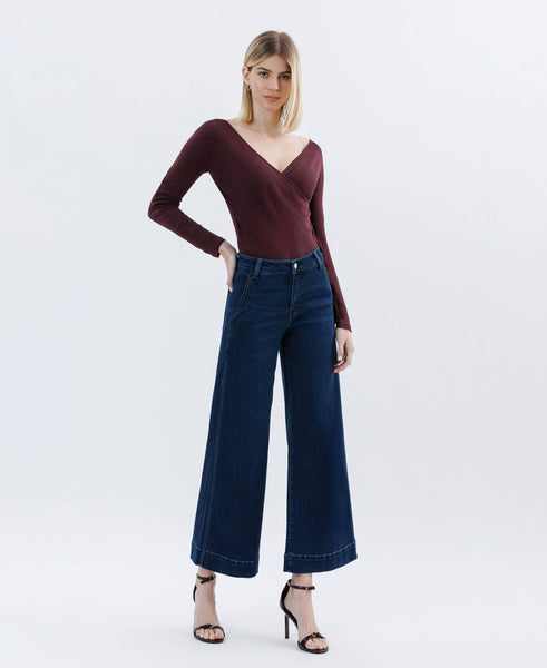 High Rise Ankle Wide Leg Jeans F5923