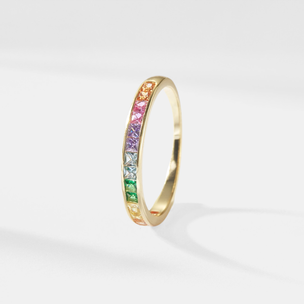Rainbow Gem Band Ring