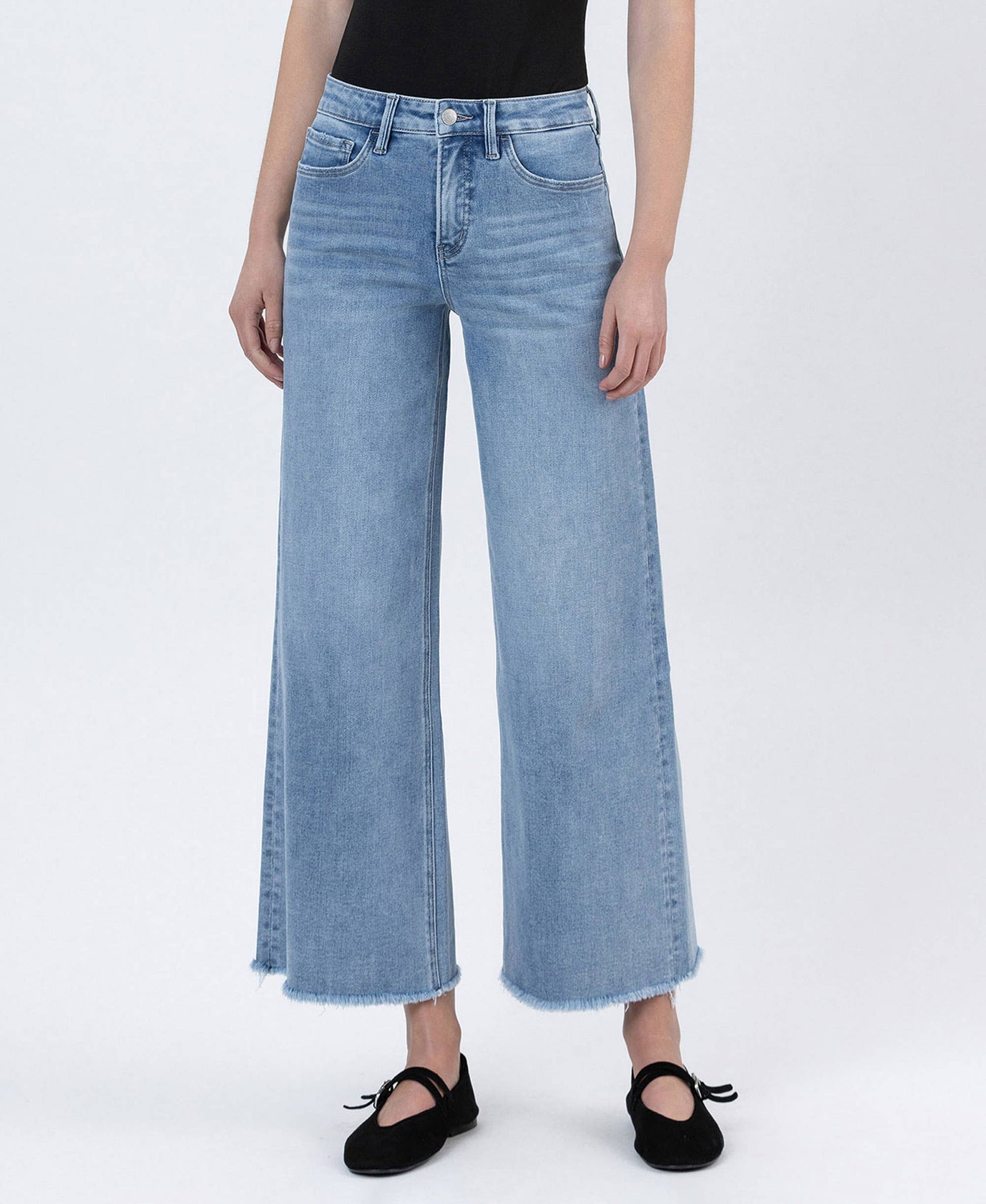 Loververt High Rise Wide Leg Ankle Jeans LV1771