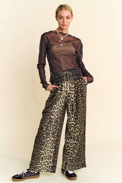 Sparkly Black Mesh Long Sleeve Top