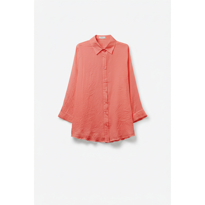 Elevé Light Coral Crinkled Shirt