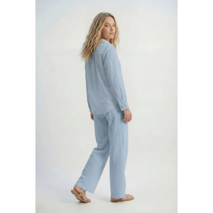 Elevé Light Blue Crinkled Shirt