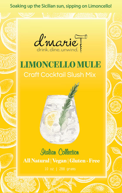 Limoncello Mule ready-to-freeze cocktail slush mix pouch on white background