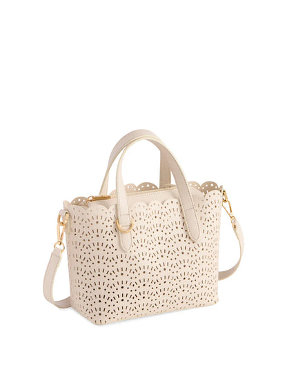 Lola White Mini Tote Bag