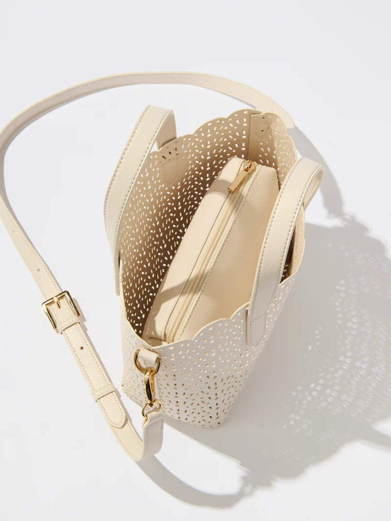 Lola White Mini Tote Bag