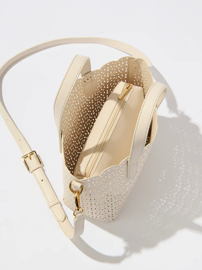 Lola White Mini Tote Bag