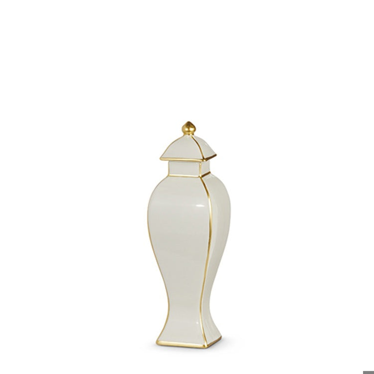 11.5 Gold Accent Decorative Ginger Jar