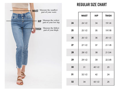 Mica Denim High Rise Wide Leg Jeans with Patch Pockets
