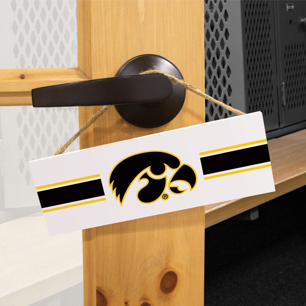 University of Iowa Stripes and Logo Hanging Sign