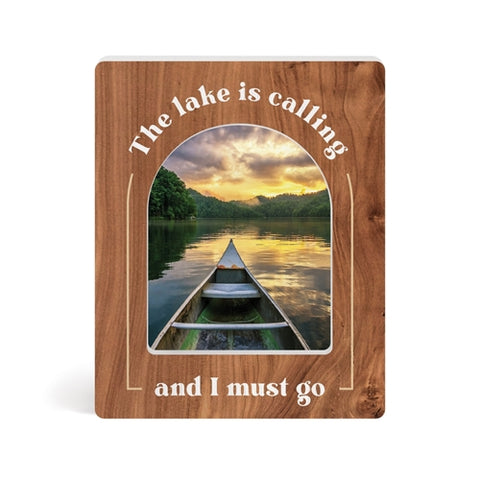 The Lake is Calling Arched Wood Decor