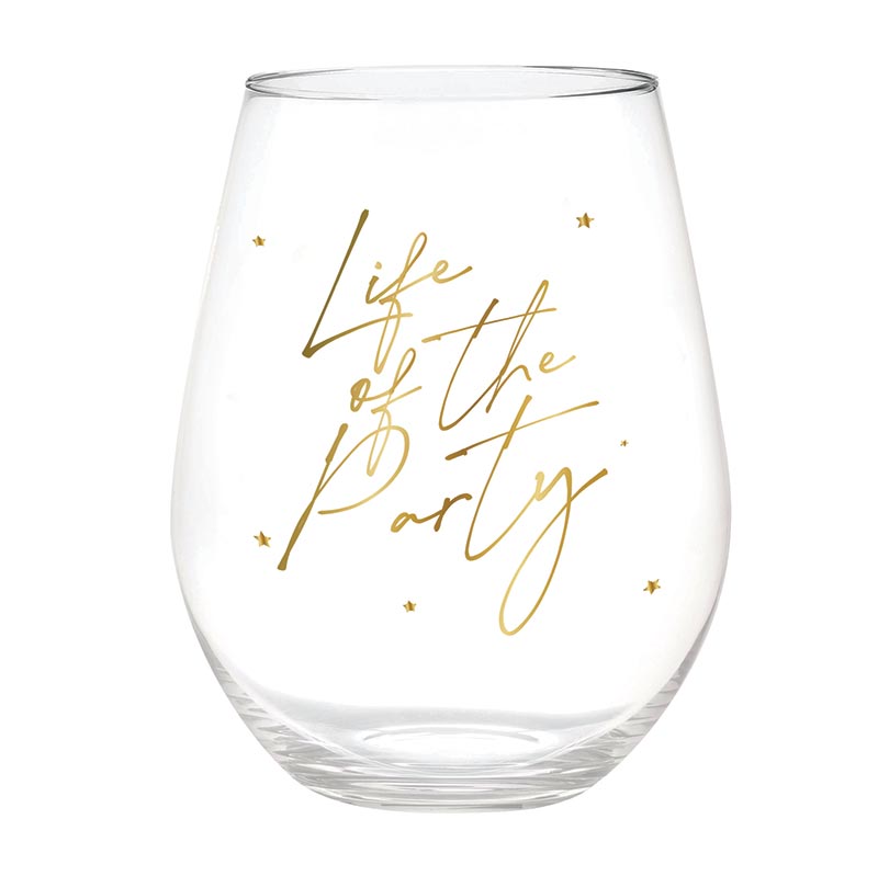 Life of Party Jumbo Stemless Wine Glass