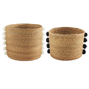 Sea Grass Pom Baskets
