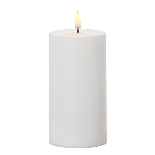 Flameless Pillar Candle White 3" X 7"