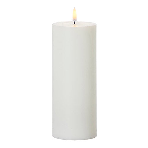 Flameless Pillar Candle White 3" X 9"