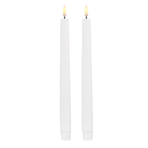 Flameless Taper Candles White 11"