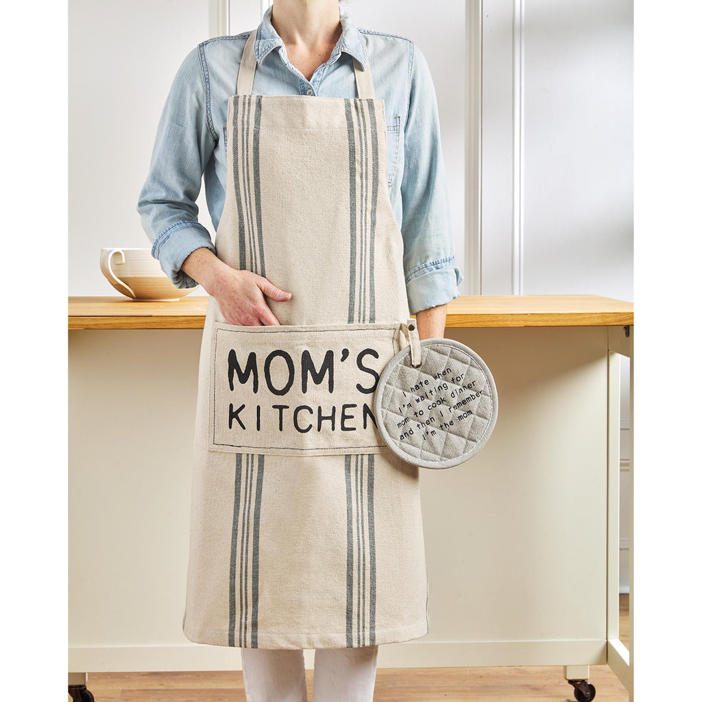 Mom's Kitchen Apron & Pot Holder Set – MoMere