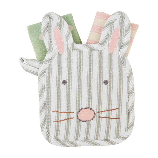 Bunny Face Pot Holder & Towel Set
