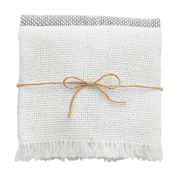 White Woven Towel Set