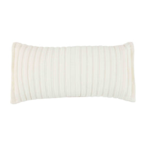 Lumbar Pleated Velvet Pillow White