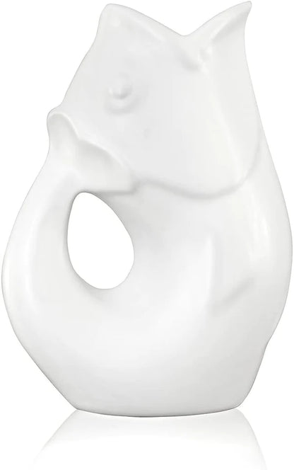 Gurgle Pot Pitcher – Ceramic Fish Pitcher Large