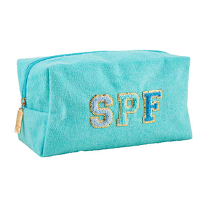 Blue Terrycloth Pouch