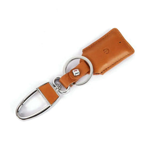 Leather Bluetooth Tracker Key Chain Brown