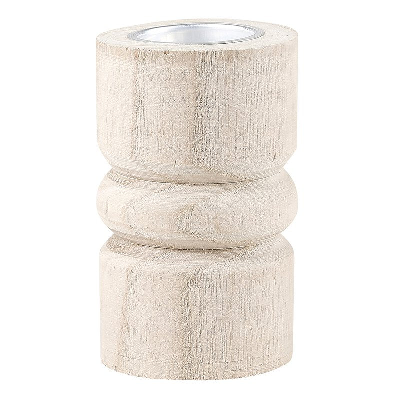 Small Candle Holder - Natural Wood