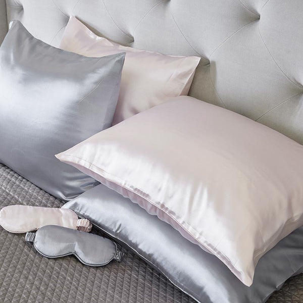 Satin Pillowcase with Zipper Closure - Pink