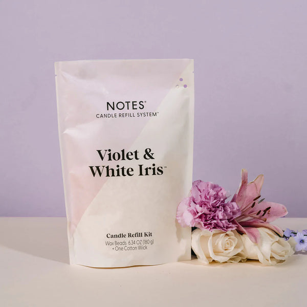 Notes Sustainable Candle Kit - Violet & White Iris