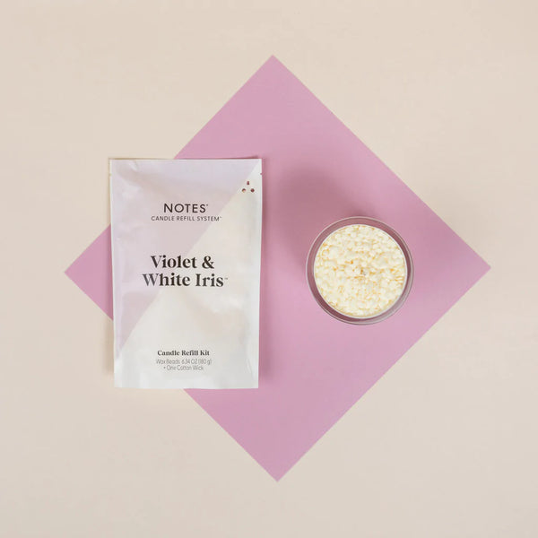 Notes Sustainable Candle Kit - Violet & White Iris