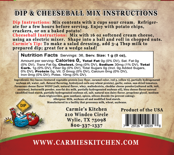 Blue Cheese, Bacon & Tomato Dip Mix
